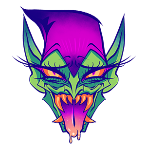 a drawing of one of my fav characters, the green goblin