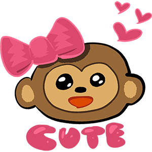 cute award, featuring a monkey with a pink bow