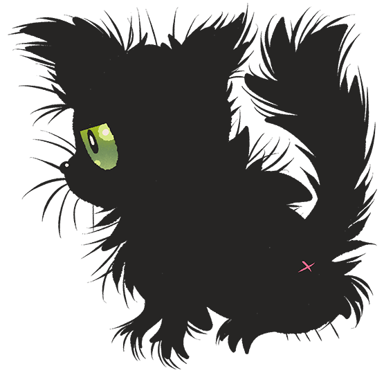 A black cat named Morbius facing the opposite direction of the viewer